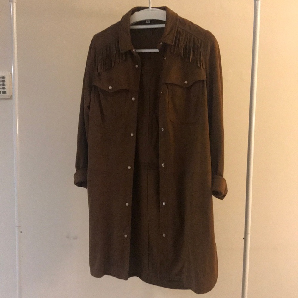 Tassel suede shirt